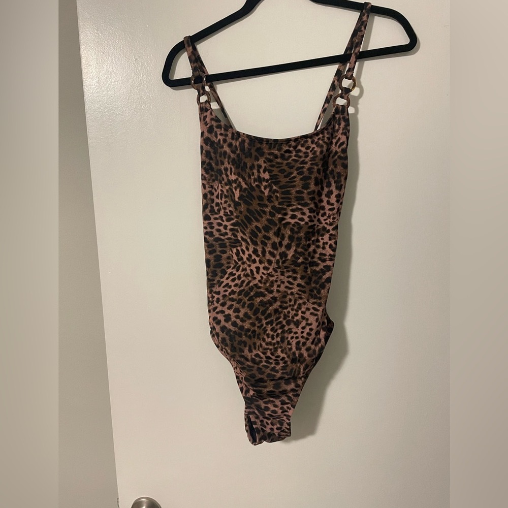 Animal Print One Piece Swim Suit, Size Large (12/14)